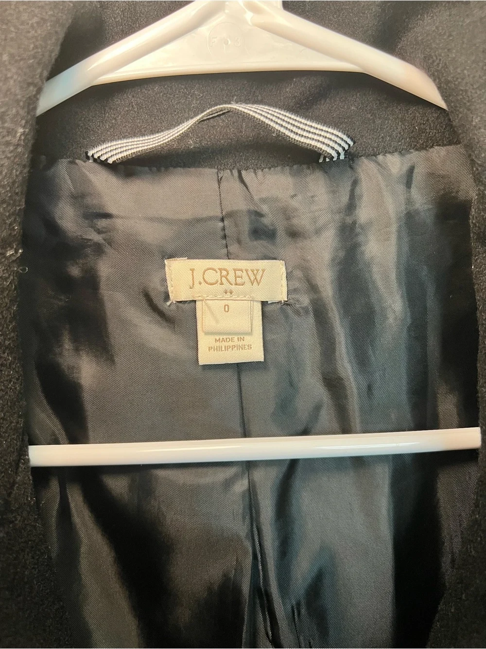 J.Crew Black Wool Blend Funnel Neck Cocoon Coat Womens Size 0 NWOT - Picture 4 of 8